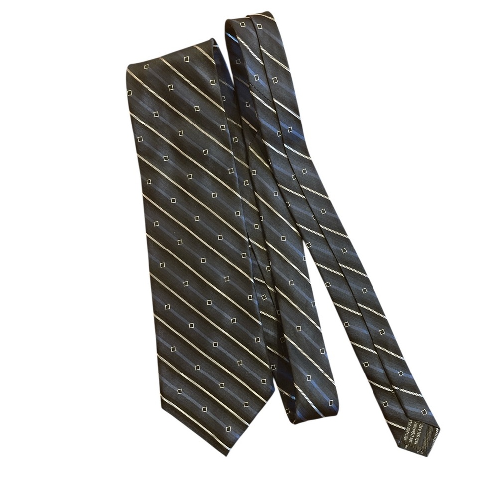 Joseph & Feiss Black & Blue 4” Silk Tie – Classic Stripe (59”) (3/$25)